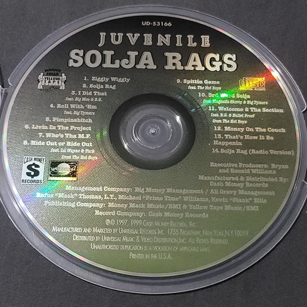 Vtg 1999 Juvenile SOLJA RAGS CD RAP HIP HOP